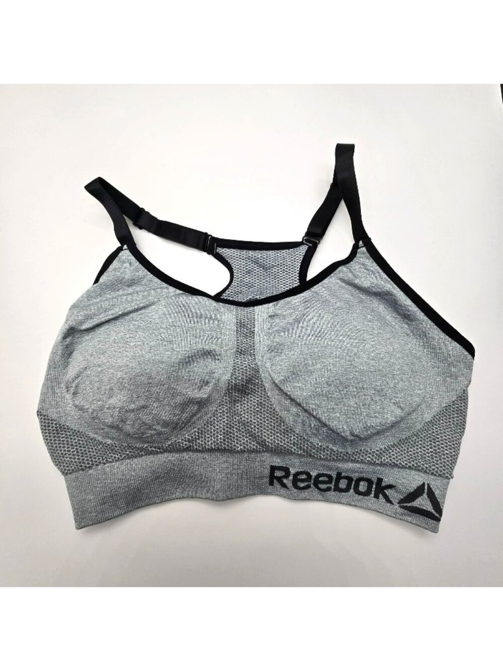 Reebok Girls Grey Racerback Sports Bra Light Support Size L 12/14 JJ4307